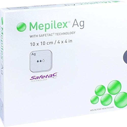 Mepilex AG 10cm x 10cm - Pack of 5 Single Dressings (Ref: 287110)