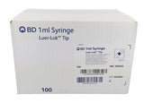 BD Plastipak Sterile Luer Lok Syringe 1ml - Box of 100 (Ref: 309628)