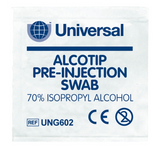 Universal Alcotip Pre-Injection Swabs 70% Isopropyl Alcohol - Box of 100 (Ref: UNG602)