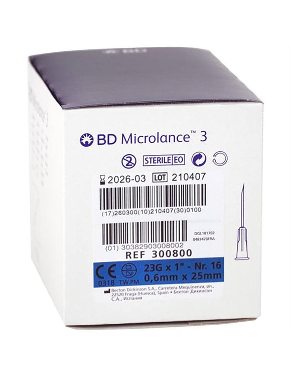 BD Microlance Needles Blue 23g x 25mm (1